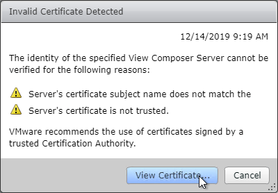 View Cert Error